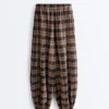 Pantaloni bloomer a quadri in misto cotone Pantaloni bloomer a quadri in misto cotone
