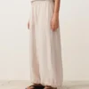 Pantaloni bloomer a righe in 100% lino Pantaloni bloomer a righe in 100% lino
