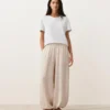 Pantaloni bloomer a righe in 100% lino Pantaloni bloomer a righe in 100% lino