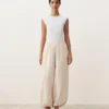 Pantaloni bloomer a righe in 100% lino Pantaloni bloomer a righe in 100% lino