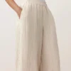 Pantaloni bloomer a righe in 100% lino Pantaloni bloomer a righe in 100% lino