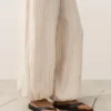 Pantaloni bloomer a righe in 100% lino Pantaloni bloomer a righe in 100% lino