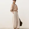 Pantaloni bloomer a righe in 100% lino Pantaloni bloomer a righe in 100% lino