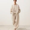Pantaloni bloomer a righe in 100% lino Pantaloni bloomer a righe in 100% lino