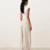 Pantaloni bloomer a righe in 100% lino Pantaloni bloomer a righe in 100% lino
