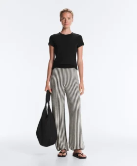 Pantaloni bloomer a righe in maglia