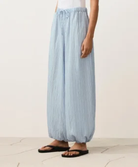 Pantaloni bloomer a righe in misto modal