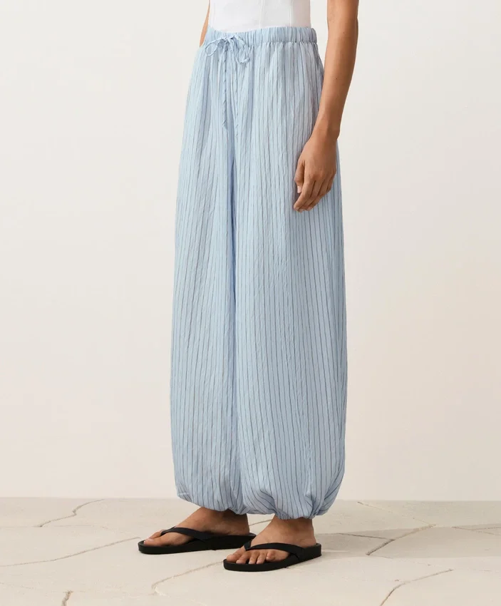 Pantaloni bloomer a righe in misto modal Pantaloni bloomer a righe in misto modal