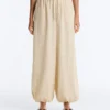 Pantaloni bloomer a righe in misto modal Pantaloni bloomer a righe in misto modal