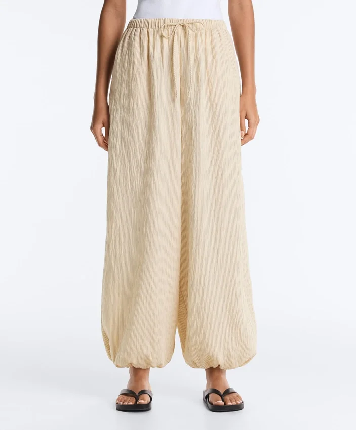 Pantaloni bloomer a righe in misto modal Pantaloni bloomer a righe in misto modal