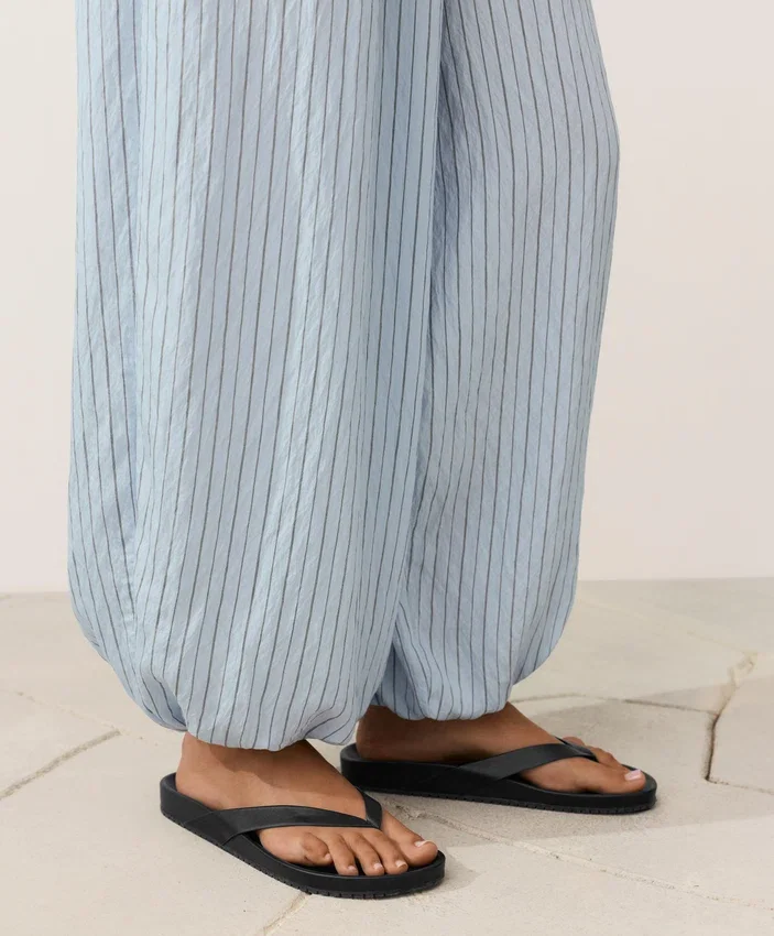 Pantaloni bloomer a righe in misto modal Pantaloni bloomer a righe in misto modal