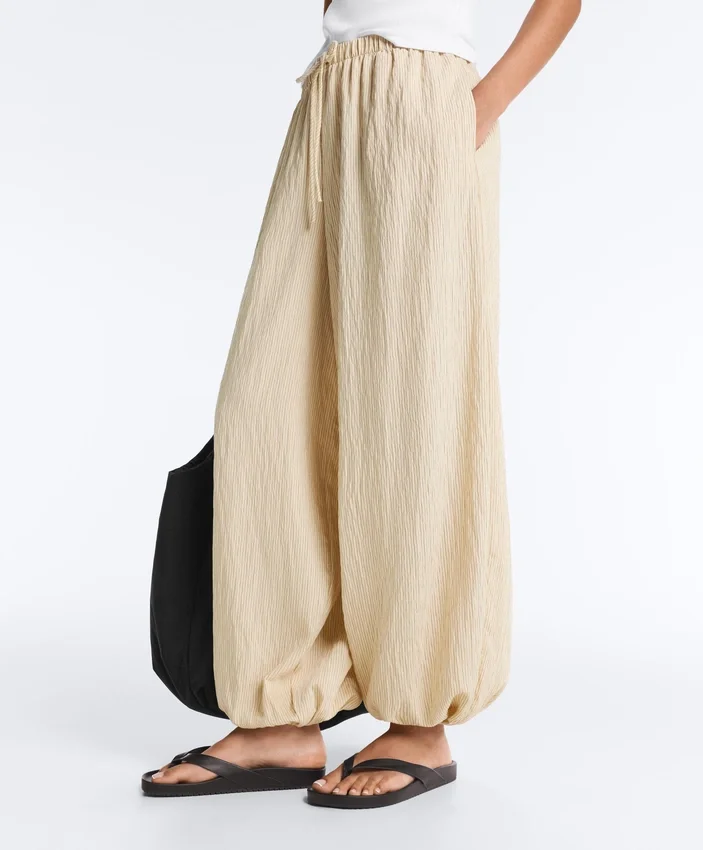 Pantaloni bloomer a righe in misto modal Pantaloni bloomer a righe in misto modal