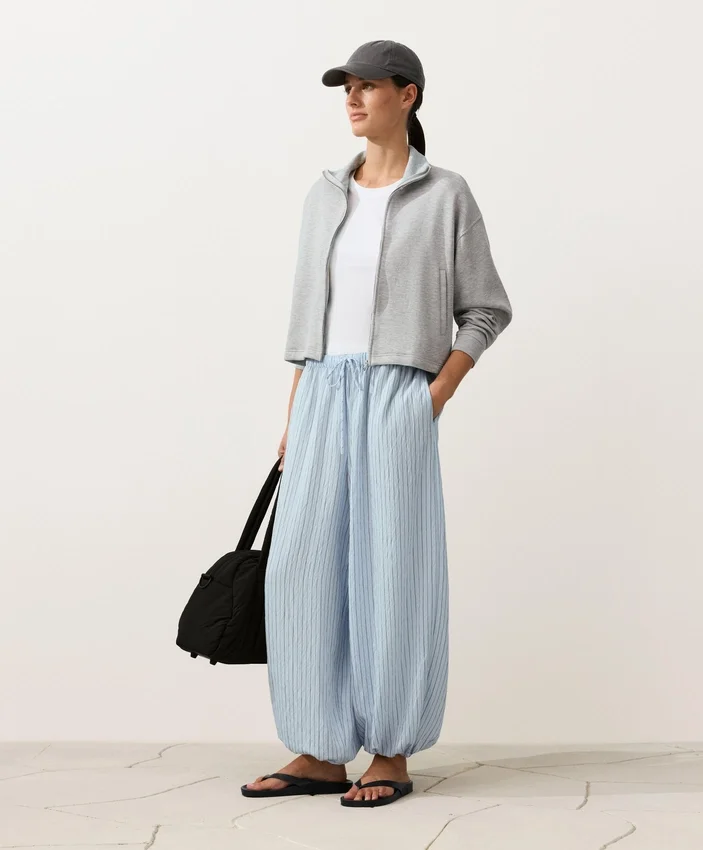 Pantaloni bloomer a righe in misto modal Pantaloni bloomer a righe in misto modal