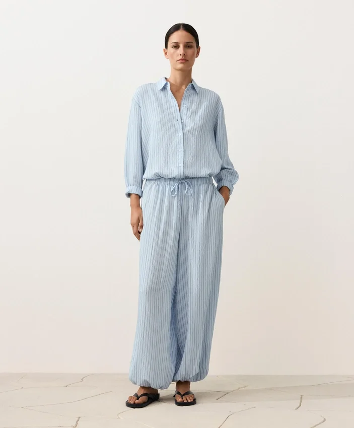 Pantaloni bloomer a righe in misto modal Pantaloni bloomer a righe in misto modal