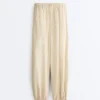 Pantaloni bloomer a righe in misto modal Pantaloni bloomer a righe in misto modal