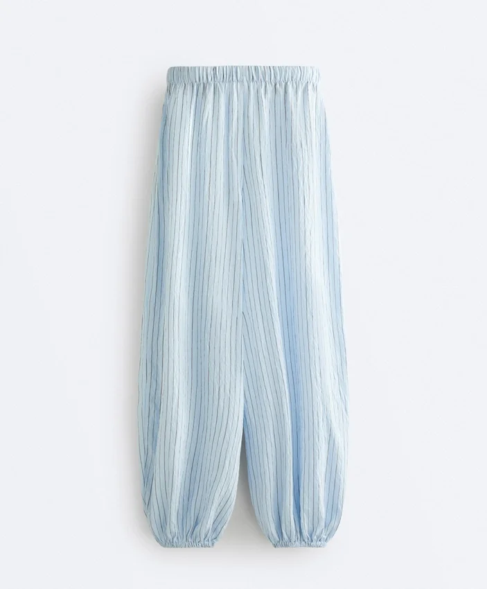 Pantaloni bloomer a righe in misto modal Pantaloni bloomer a righe in misto modal