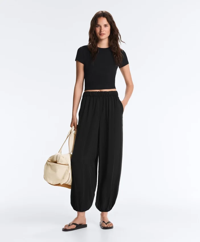 Pantaloni bloomer in 100% cupro Pantaloni bloomer in 100% cupro