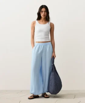 Pantaloni bloomer in 100% lino