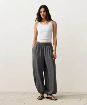 Pantaloni bloomer in 100% lino