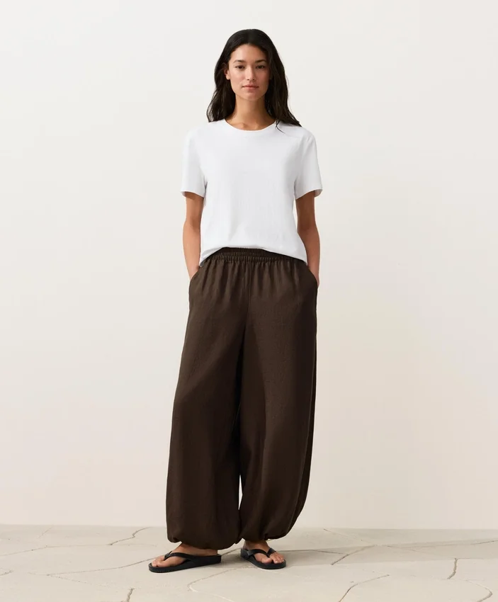 Pantaloni bloomer in 100% lino Pantaloni bloomer in 100% lino