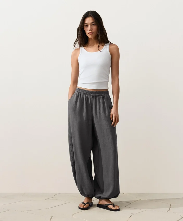 Pantaloni bloomer in 100% lino Pantaloni bloomer in 100% lino