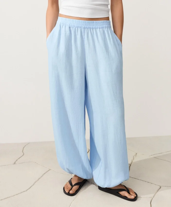 Pantaloni bloomer in 100% lino Pantaloni bloomer in 100% lino
