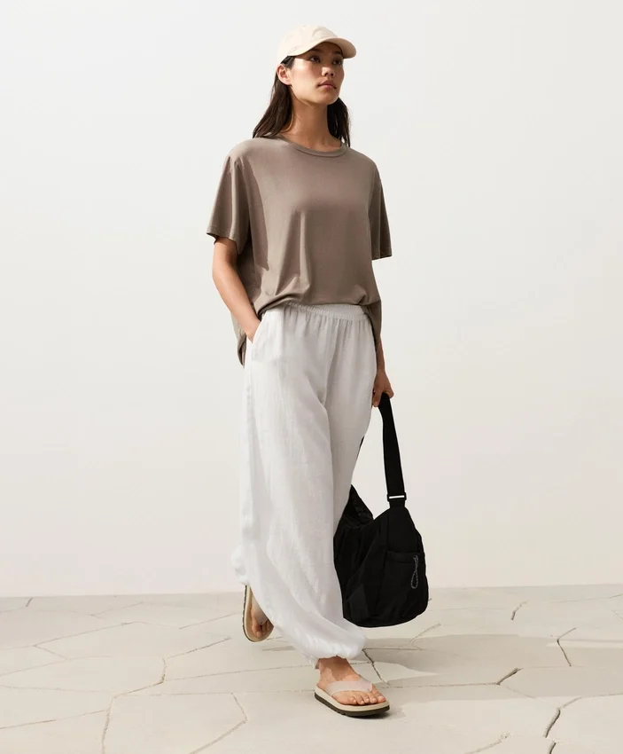 Pantaloni bloomer in 100% lino Pantaloni bloomer in 100% lino