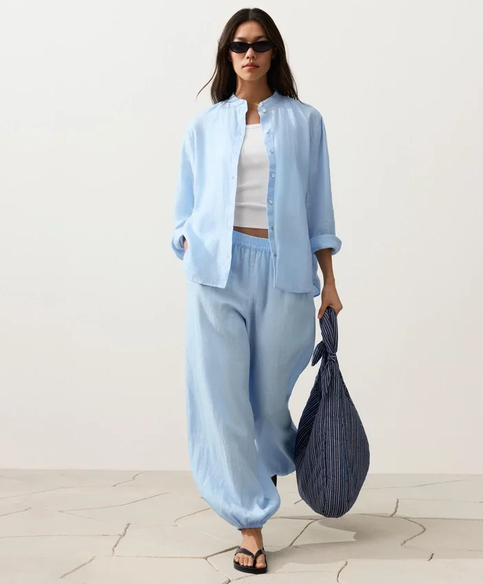 Pantaloni bloomer in 100% lino Pantaloni bloomer in 100% lino