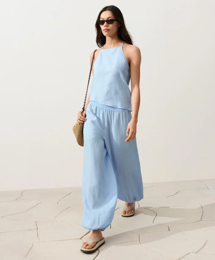 Pantaloni bloomer in 100% lino Pantaloni bloomer in 100% lino