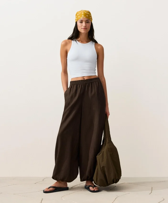 Pantaloni bloomer in 100% lino Pantaloni bloomer in 100% lino