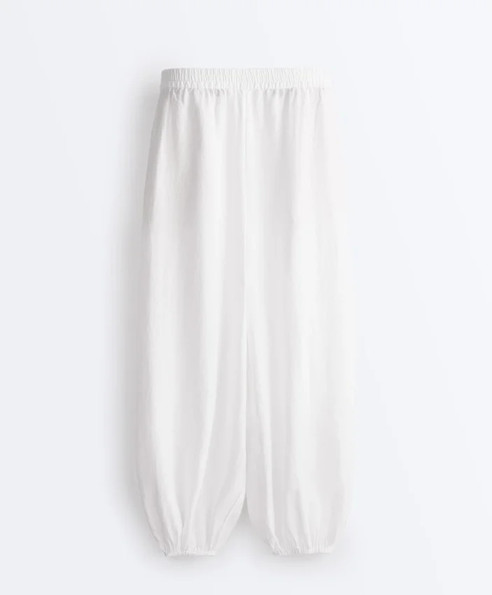 Pantaloni bloomer in 100% lino Pantaloni bloomer in 100% lino