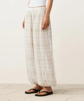 Pantaloni bloomer in misto lino e Lyocell