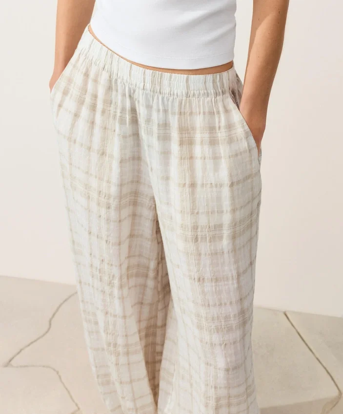 Pantaloni bloomer in misto lino e Lyocell Pantaloni bloomer in misto lino e Lyocell