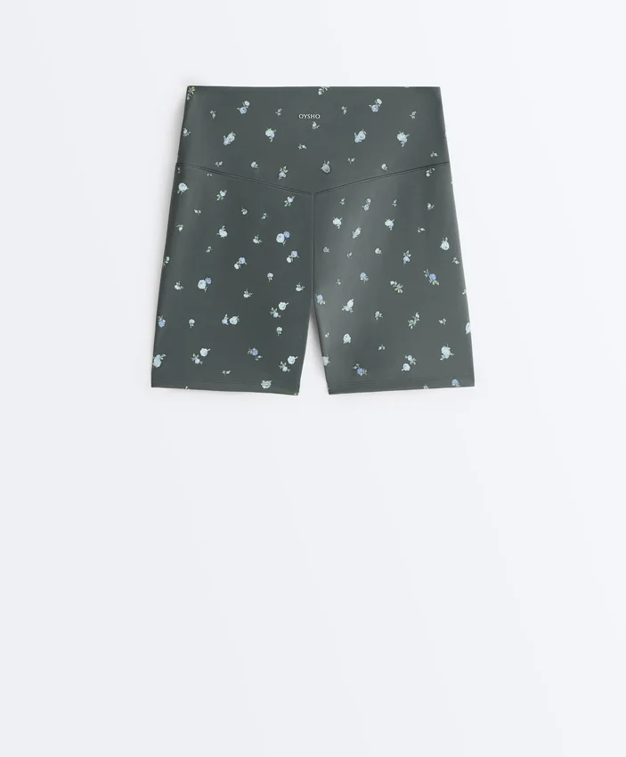 Pantaloni corti a vita alta Evermove da 10 cm con stampa floreale Pantaloni corti a vita alta Evermove da 10 cm con stampa floreale