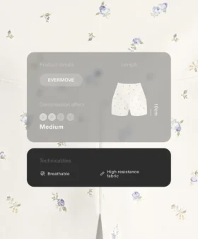 Pantaloni corti a vita alta Evermove da 10 cm con stampa floreale