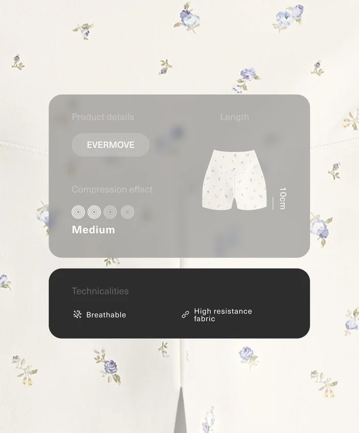 Pantaloni corti a vita alta Evermove da 10 cm con stampa floreale Pantaloni corti a vita alta Evermove da 10 cm con stampa floreale