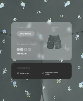 Pantaloni corti a vita alta Evermove da 10 cm con stampa floreale
