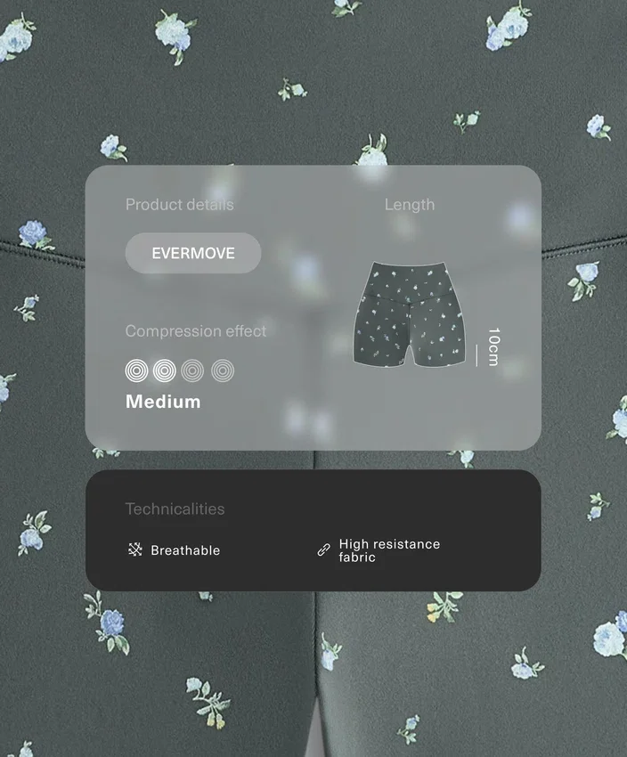 Pantaloni corti a vita alta Evermove da 10 cm con stampa floreale Pantaloni corti a vita alta Evermove da 10 cm con stampa floreale