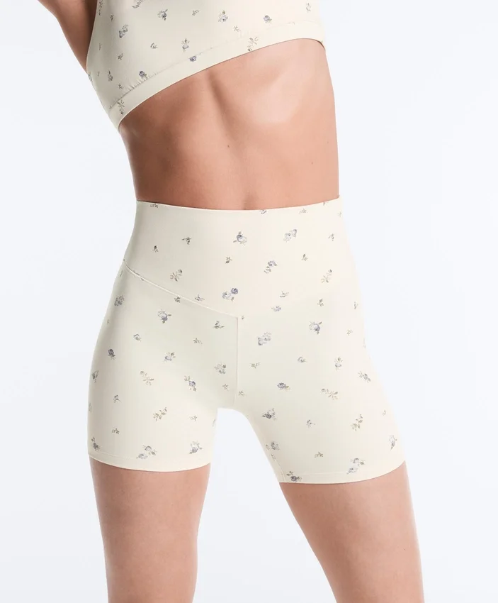 Pantaloni corti a vita alta Evermove da 10 cm con stampa floreale Pantaloni corti a vita alta Evermove da 10 cm con stampa floreale
