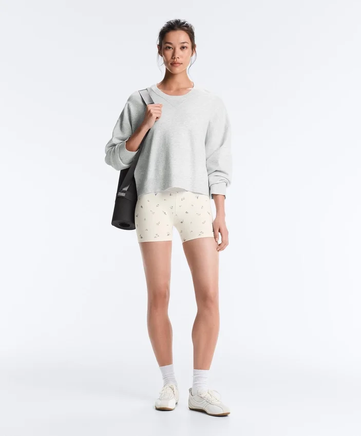 Pantaloni corti a vita alta Evermove da 10 cm con stampa floreale Pantaloni corti a vita alta Evermove da 10 cm con stampa floreale
