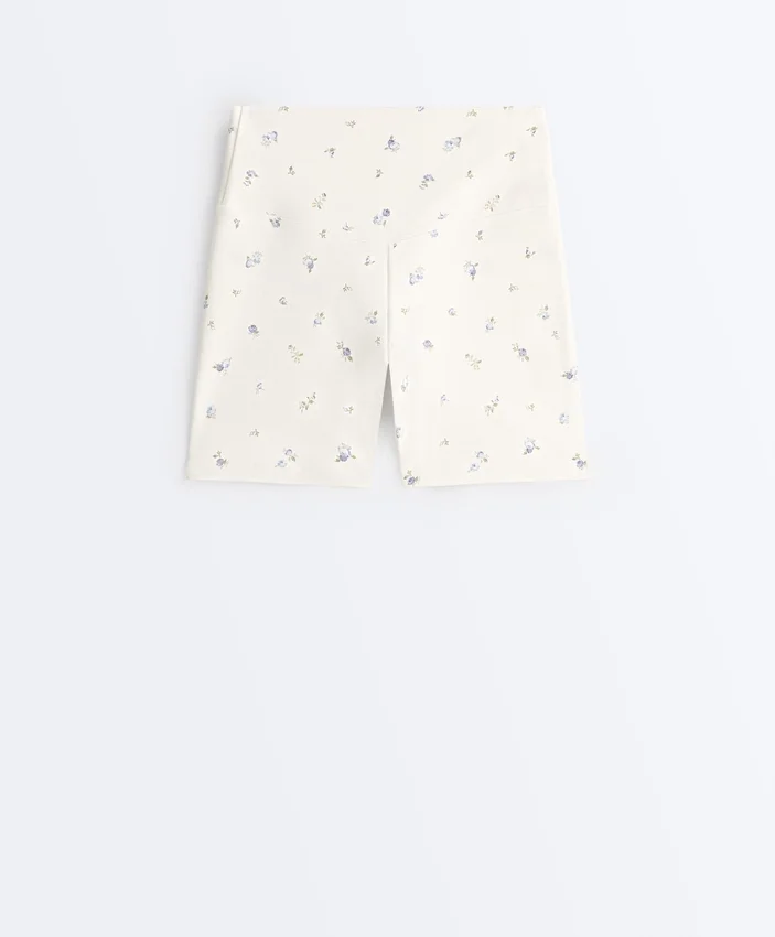 Pantaloni corti a vita alta Evermove da 10 cm con stampa floreale Pantaloni corti a vita alta Evermove da 10 cm con stampa floreale