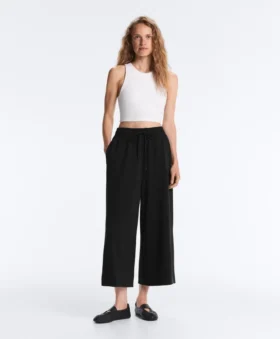 Pantaloni cropped a gamba larga Soft Touch con modal