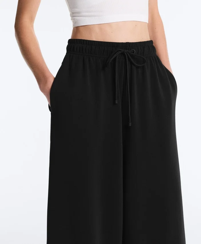 Pantaloni cropped a gamba larga Soft Touch con modal Pantaloni cropped a gamba larga Soft Touch con modal