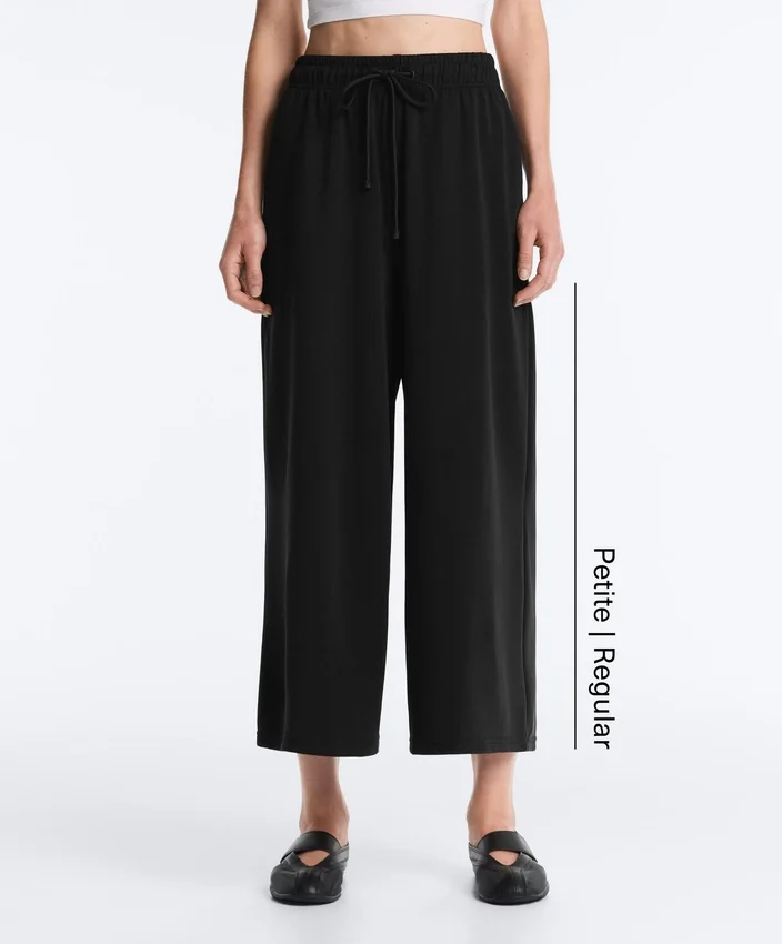 Pantaloni cropped a gamba larga Soft Touch con modal Pantaloni cropped a gamba larga Soft Touch con modal