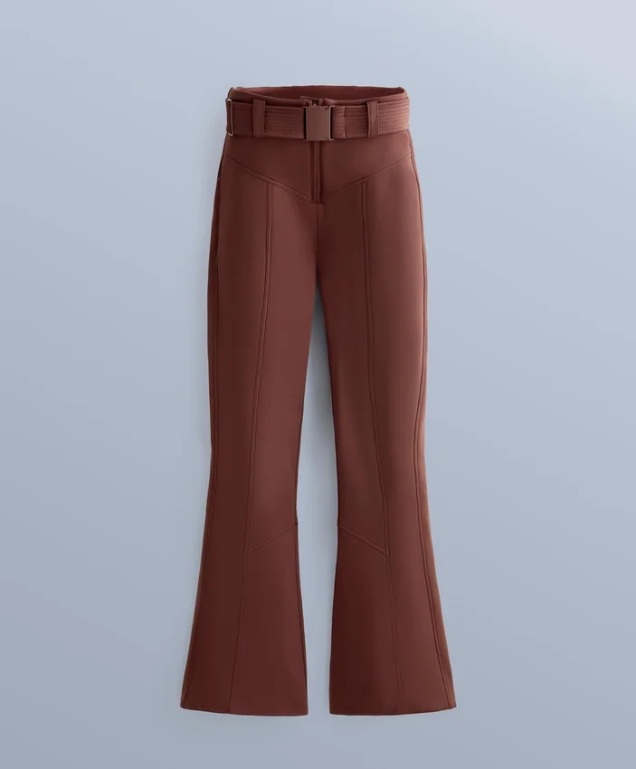 Pantaloni da sci elasticizzati a vita alta e a zampa d’elefante, resistenti all’acqua Pantaloni da sci elasticizzati a vita alta e a zampa d’elefante, resistenti all’acqua