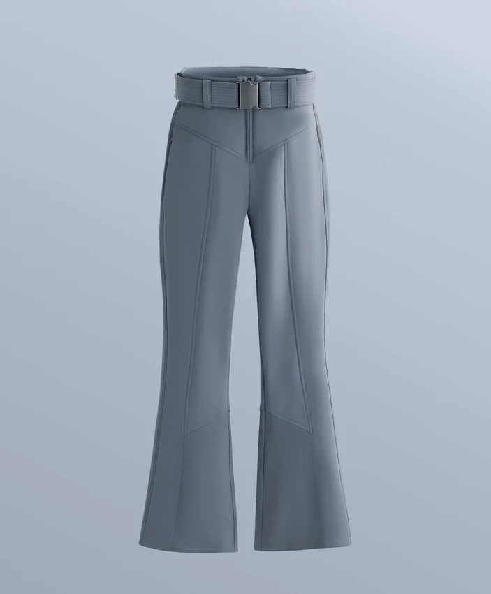 Pantaloni da sci elasticizzati a vita alta e a zampa d’elefante, resistenti all’acqua Pantaloni da sci elasticizzati a vita alta e a zampa d’elefante, resistenti all’acqua