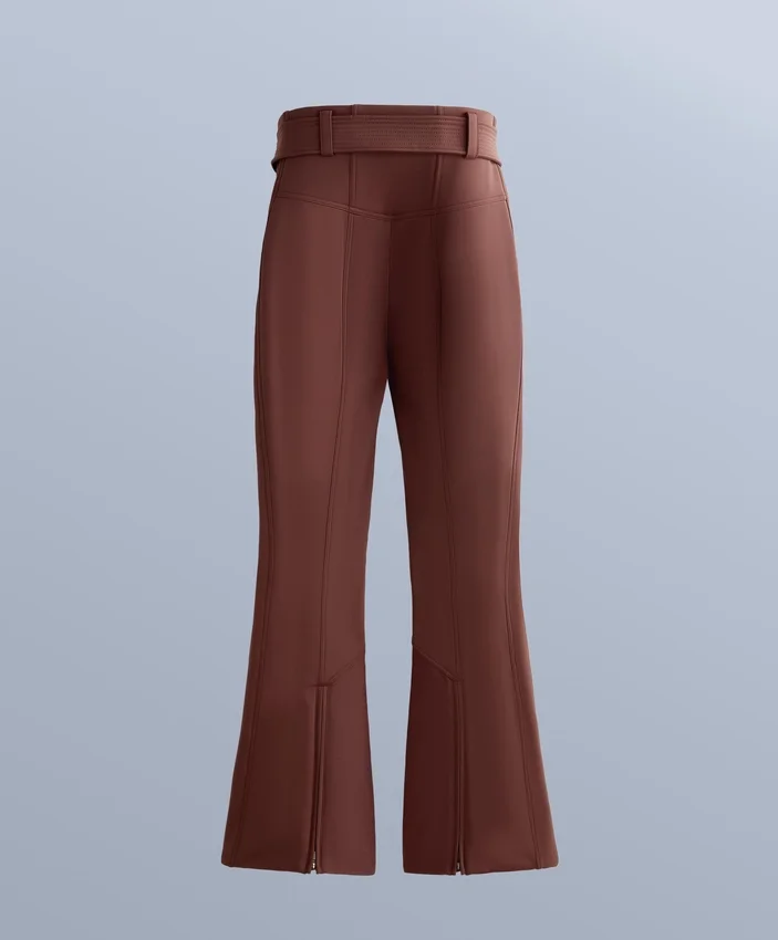 Pantaloni da sci elasticizzati a vita alta e a zampa d’elefante, resistenti all’acqua Pantaloni da sci elasticizzati a vita alta e a zampa d’elefante, resistenti all’acqua