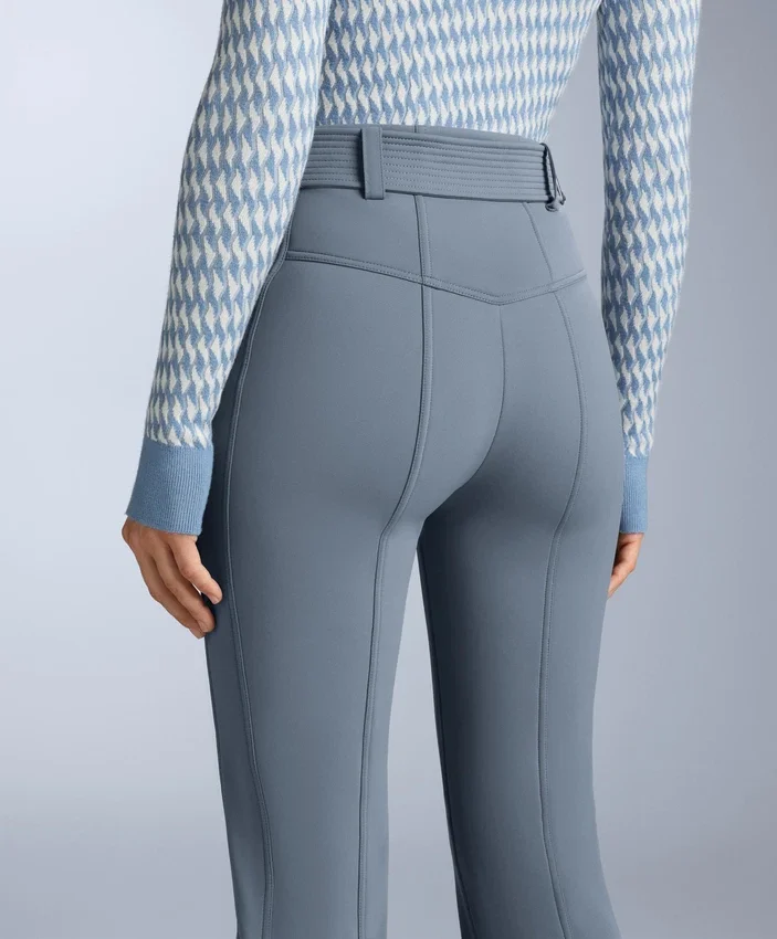 Pantaloni da sci elasticizzati a vita alta e a zampa d’elefante, resistenti all’acqua Pantaloni da sci elasticizzati a vita alta e a zampa d’elefante, resistenti all’acqua