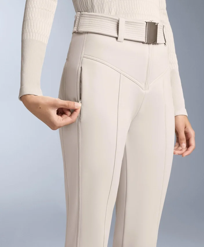 Pantaloni da sci elasticizzati a vita alta e a zampa d’elefante, resistenti all’acqua Pantaloni da sci elasticizzati a vita alta e a zampa d’elefante, resistenti all’acqua