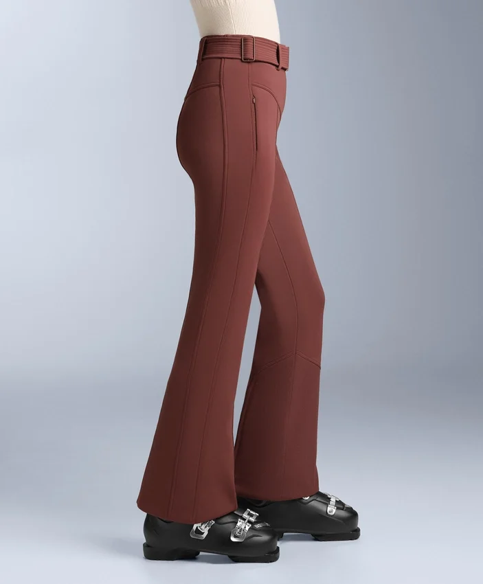 Pantaloni da sci elasticizzati a vita alta e a zampa d’elefante, resistenti all’acqua Pantaloni da sci elasticizzati a vita alta e a zampa d’elefante, resistenti all’acqua